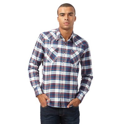 Levi's Big and tall navy checked regular fit shirt